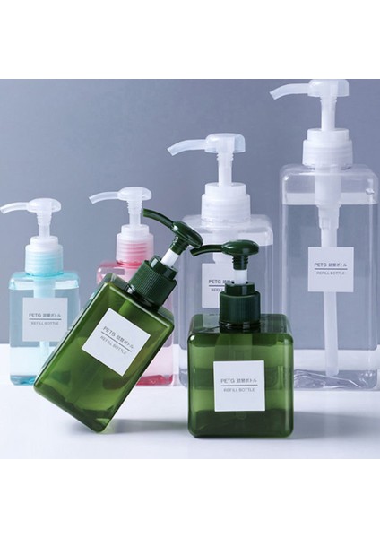 Yeşil Stil 450ML Saç Dağıtıcı Şişesi Losyon Şişesi Saç Kremi Yıkama Sabunu Banyo Seyahat Losyonu Doldurulabilir Şişe Basın Şişe Vücut Basın (Yurt Dışından)