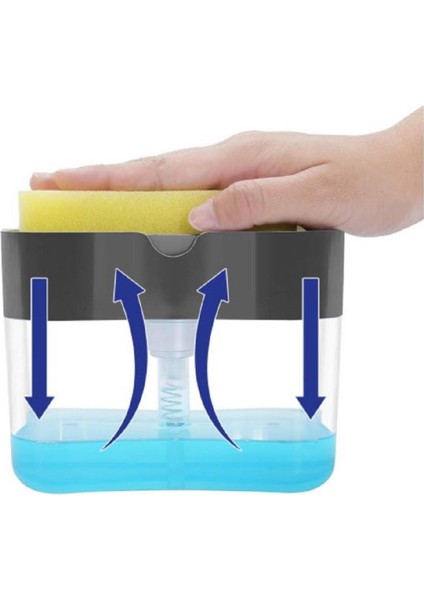 Gri Tarzı Sabunluk Sünger Tutucu Temizleme Sıvısı Pompalı Dağıtıcı Konteyner Manuel Pres Ev Banyo Mutfak Temiz Aksesuarları (Yurt Dışından) fırsatları