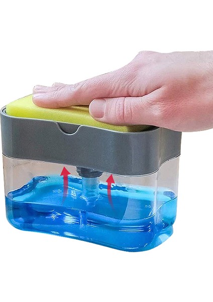 Gri Tarzı Sabunluk Sünger Tutucu Temizleme Sıvısı Pompalı Dağıtıcı Konteyner Manuel Pres Ev Banyo Mutfak Temiz Aksesuarları (Yurt Dışından) indirimleri