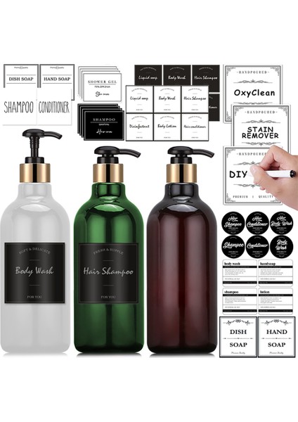 L Tarzı 500 ml Sabunluk Şişe Banyo Şampuanı Altın Pompa Şişe Mutfak Bulaşık Sabunu Depolama Büyük Kapasiteli Duş Jeli Boş Şişe (Yurt Dışından) fiyatları