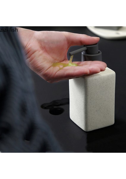 Beyaz Stil Seramik Banyo Malzemeleri El Dezenfektanı Şişesi Kare Losyon Şişesi Banyo Aksesuarları Sıvı Sabun Kabı Basın (Yurt Dışından) modelleri