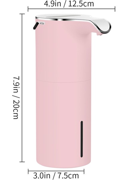 Pembe Tarzı Otomatik Sabunluk 450 ml Akıllı Fotoselli Şarj Edilebilir Köpük Pompalı Dağıtıcı Kızılötesi Hareket Sensörü 2 Seviye Banyo (Yurt Dışından)