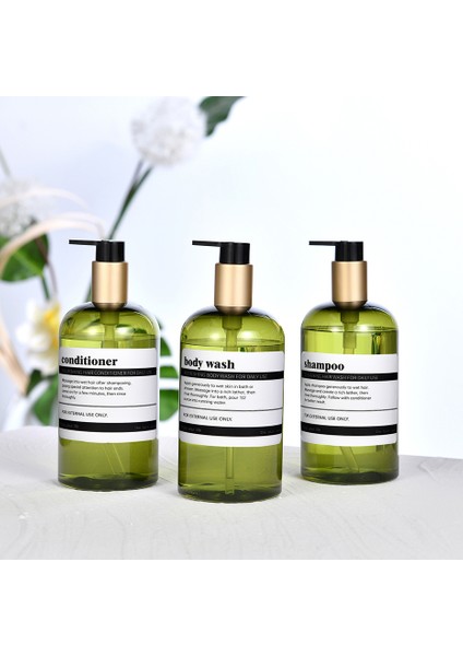 Yeşil Tarzı 500 ml Doldurulabilir Sıvı Sabunluk Şampuan Kremi Duş Jeli Dağıtıcı Losyon Pompa Şişesi Banyo Boş Saklama Kabı (Yurt Dışından)