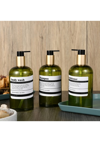 Yeşil Tarzı 500 ml Doldurulabilir Sıvı Sabunluk Şampuan Kremi Duş Jeli Dağıtıcı Losyon Pompa Şişesi Banyo Boş Saklama Kabı (Yurt Dışından)