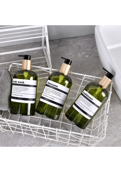 Yeşil Tarzı 500 ml Doldurulabilir Sıvı Sabunluk Şampuan Kremi Duş Jeli Dağıtıcı Losyon Pompa Şişesi Banyo Boş Saklama Kabı (Yurt Dışından)
