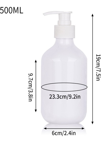 BEYAZ-500ML Tarzı 300 Mlml Sıvı Sabunluk Şişe Doldurulabilir Şampuan El Sabunu Losyon Pompası Konteyner El Yıkama Depolama Şişeleri Banyo (Yurt Dışından)