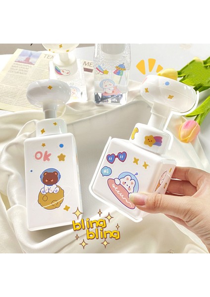 Şeffaf Stil 650ML Sevimli Karikatür Çiçek Köpük Şişe Taşınabilir Sabunluk Köpüklü Temizleyici Yüz Yıkama Için Günlük Yüz Temizleme Aracı Zarif (Yurt Dışından) fırsatları