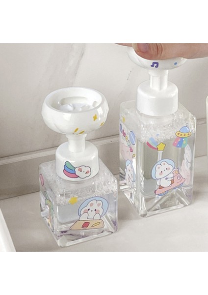 Şeffaf Stil 650ML Sevimli Karikatür Çiçek Köpük Şişe Taşınabilir Sabunluk Köpüklü Temizleyici Yüz Yıkama Için Günlük Yüz Temizleme Aracı Zarif (Yurt Dışından) indirimleri