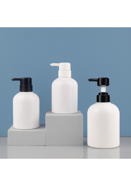Beyaz Stil 300 ml Yeniden Kullanılabilir Şampuan ve Saç Kremi Şişeleri Duş Duvar Banyo Sabunluk Pompalı Doldurulabilir Pres Losyon Kabı (Yurt Dışından)