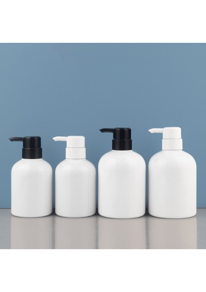 Beyaz Stil 300 ml Yeniden Kullanılabilir Şampuan ve Saç Kremi Şişeleri Duş Duvar Banyo Sabunluk Pompalı Doldurulabilir Pres Losyon Kabı (Yurt Dışından)