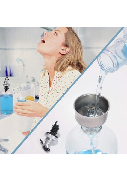Stil-B Stili Gargara Dispenser Seti Banyo Cam Doldurulabilir Gargara Nefes Spreyi Şişesi Bardak Dekantör Şişesi Huni ve Etiket (Yurt Dışından) indirimleri