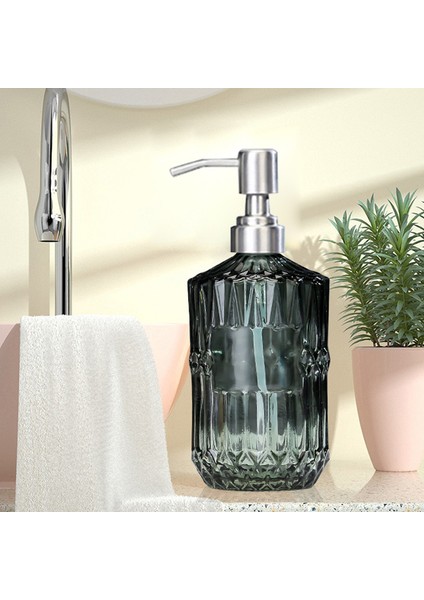 Siyah Stil 450ML Cam Losyon Şişesi Paslanmaz Çelik Sabunluk Şişe Manuel Pres Duş Şampuan Konteyner Şişeleri Banyo Mutfak Için (Yurt Dışından) fırsatları