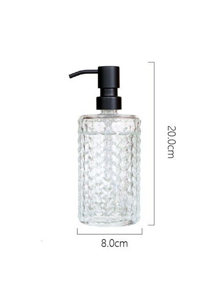 B Tarzı Cam Losyon Şişesi Siyah Paslanmaz Çelik Sıkıştırma Pompası Sabun Şişesi Temizle Basın Banyo Sabunu Banyo Aksesuarları Dağıtıcı (Yurt Dışından)