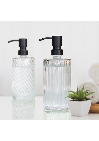 B Tarzı Cam Losyon Şişesi Siyah Paslanmaz Çelik Sıkıştırma Pompası Sabun Şişesi Temizle Basın Banyo Sabunu Banyo Aksesuarları Dağıtıcı (Yurt Dışından) modelleri