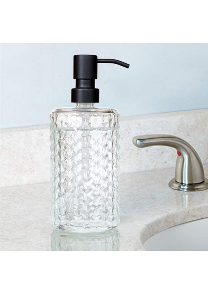 B Tarzı Cam Losyon Şişesi Siyah Paslanmaz Çelik Sıkıştırma Pompası Sabun Şişesi Temizle Basın Banyo Sabunu Banyo Aksesuarları Dağıtıcı (Yurt Dışından) fırsatları