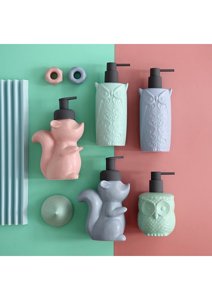 Losyon-F Tarzı Seramik Köpük Sabunluk Sevimli Hayvan Şekli Doldurulabilir Pompa Şişe Yapımı Köpük Konteyner Banyo Aksesuarları (Yurt Dışından) indirimleri