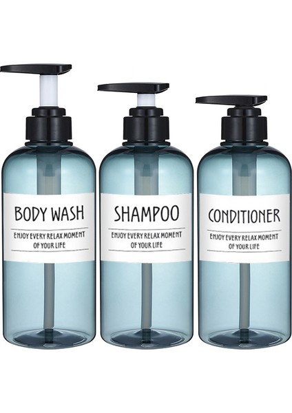 C Tarzı Et Sabunluk Şişesi Banyo Şampuanı Duş Kremi Etiketli Doldurulabilir Şişeler 500ML.58ZO (Yurt Dışından)