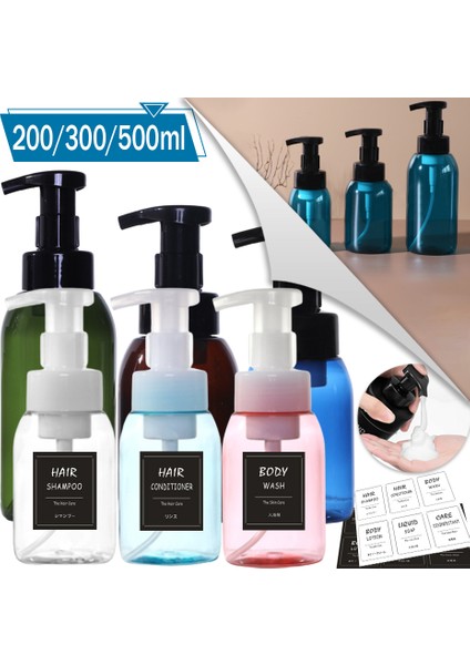 Şeffaf Stil 300 ml ml Köpük Sabunluk Doldurulabilir El Sabunu Bulaşık Sabunu Şampuan Duş Jeli Dağıtım Seyahat Şişe Su Geçirmez Etiket (Yurt Dışından) fiyatları