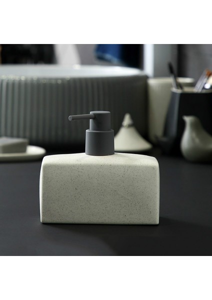 Mavi Stil 500ML Basit Dikdörtgen Seramik Taşınabilir Sabunluk Şampuan Şişesi El Temizleyici Kavanoz Banyo Aksesuarları 500 ml Losyon Şişesi Wf (Yurt Dışından) fiyatları