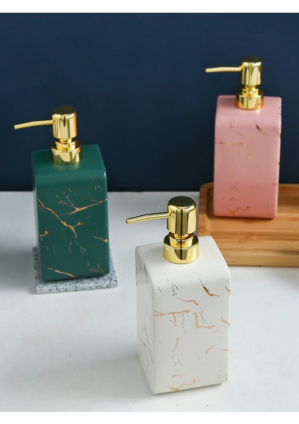 B Tarzı Yaratıcı Mermer Desen Kare Seramik Losyon Şişesi Ev Banyo Duş Jeli Şampuan El Sabunu Yüz Temizleme Şişesi (Yurt Dışından) indirimleri
