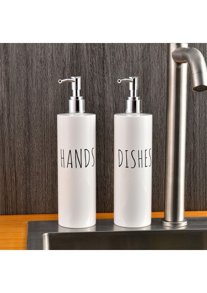 E Tarzı Doldurulabilir Şampuan Kremi Punp Şişe Banyo Boş Plastik Yeniden Kullanılabilir Kaplar Duş Mutfak Sabunluk 450 ml (Yurt Dışından)