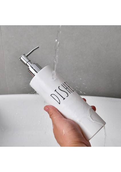 E Tarzı Doldurulabilir Şampuan Kremi Punp Şişe Banyo Boş Plastik Yeniden Kullanılabilir Kaplar Duş Mutfak Sabunluk 450 ml (Yurt Dışından)