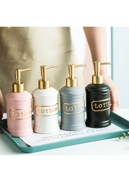 Beyaz Stil 340 ml Seramik Sıvı Sabunluklar Banyo Losyon Şişesi Mutfak El Temizleyici Dispenser Lüks Ev Dekor (Yurt Dışından) fırsatları