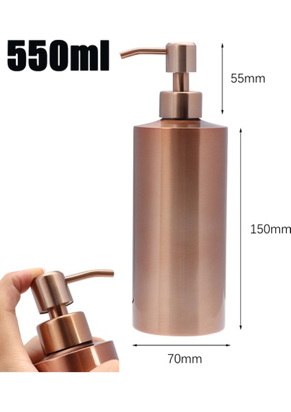 250 ml Tarzı ml Rose Goldr Sıvı Sabunluk Pompa Şişe Losyon El Temizleyici Şampuan Paslanmaz Çelik Şişe Banyo (Yurt Dışından) fırsatları