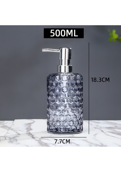 C Tarzı 500 ml 500 ml Cam El Temizleyici Dispenser Şişesi Büyük Kapasiteli Pres Tipi Şampuan Duş Jeli Cam Boş Şişe (Yurt Dışından)