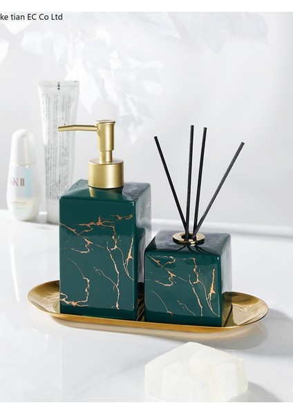 B-280ML Stili Hafif Lüks Mermer Seramik Manuel Sabunluk Losyon Şampuan Şişesi Aromaterapi Şişesi Banyo Dekorasyon Aksesuarları (Yurt Dışından) modelleri