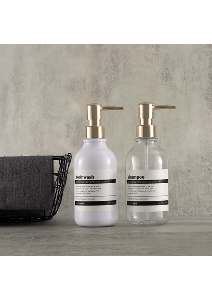 Beyaz Stil 500 ml ml Şampuanlık Sabun Şişesi Banyo Doldurulabilir Duş Jeli Losyon Dispenseri Su Geçirmez Etiket Plastik Boş Şişe (Yurt Dışından) fırsatları
