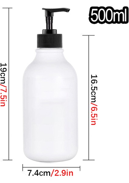 Beyaz Stil 500 ml Sabunluk Banyo Şişe Tepsisi Doldurulabilir Şampuan Duş Jeli Kabı Boş Şişe ve Etiketler (Yurt Dışından)