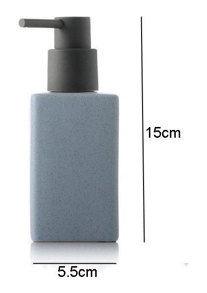 Mavi Stil Seramik Banyo Malzemeleri El Dezenfektanı Şişesi Kare Losyon Şişesi Banyo Aksesuarları Sıvı Sabun Kabı Basın (Yurt Dışından)