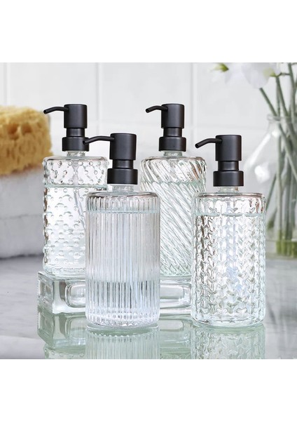 D Tarzı Cam Losyon Şişesi Siyah Paslanmaz Çelik Sıkıştırma Pompası Sabun Şişesi Temizle Basın Banyo Sabunu Banyo Aksesuarları Dağıtıcı (Yurt Dışından) fiyatları