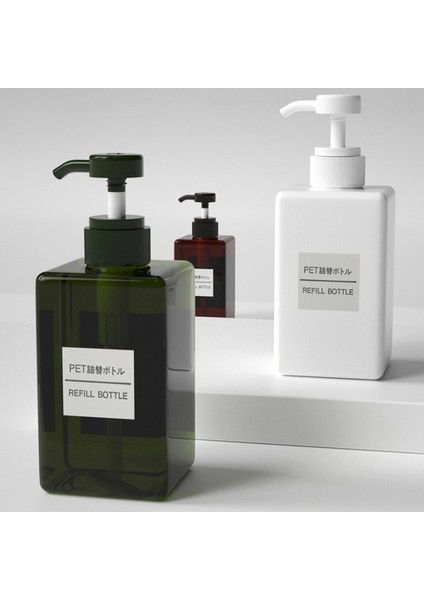 Yeşil Stil 250 ml Şampuan Duş Jeli Dispenseri Dikdörtgen Doldurulabilir Şişe Pres Tipi Kozmetik Şampuan Şişeleri ml (Yurt Dışından) fırsatları