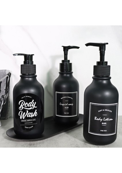 Siyah Stil 300 ml Banyo Şampuan Şişesi Taşınabilir Sabunluk Ev Doldurulabilir Vücut Losyonu Fırçalama Boş Şişe (Yurt Dışından) fiyatları