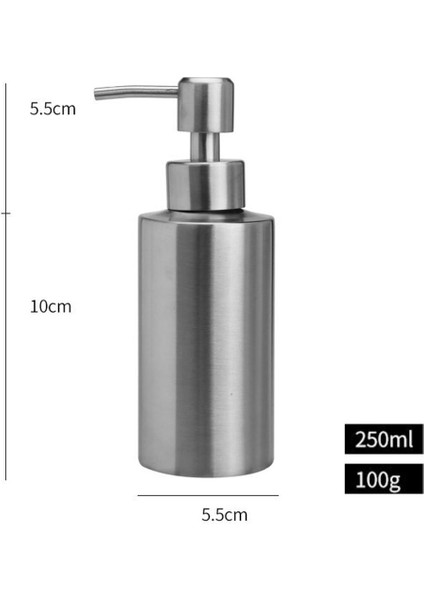 250 ml Tarzı Paslanmaz Çelik Tezgah Lavabo Sabunluk Yüksek Li Banyo El Bulaşık Losyonu Şişe Konteyner Hafif Taşınabilir (Yurt Dışından)