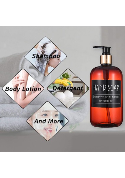 Bir Stil 500 ml Banyo Şampuanı Duş Şişeleri Doldurulabilir Sıvı Sabunluk Basın Dağıtıcı Ayrı Etiket Çıkartmaları ile (Yurt Dışından) fırsatları