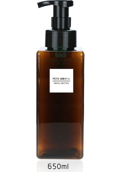 KAHVERENGI650ML Tarzı Köpük Sabunluk Şişesi Banyo El Temizleyici Şampuan Doldurulabilir Taşınabilir Seyahat Sabun Köpük Şişesi (Yurt Dışından)