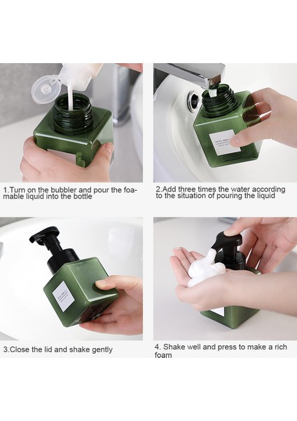 KAHVERENGI650ML Tarzı Köpük Sabunluk Şişesi Banyo El Temizleyici Şampuan Doldurulabilir Taşınabilir Seyahat Sabun Köpük Şişesi (Yurt Dışından)