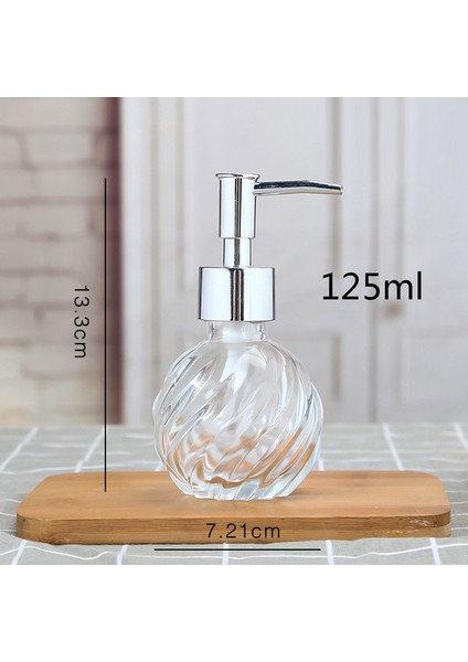 Gümüş Tarzı 125 Mlml Cam Manuel Basınçlı Sıvı Sabunluk Banyo Lavabo Aksesuarı Banyo Kaymaz Taşınabilir Dezenfektan Dispenseri (Yurt Dışından)