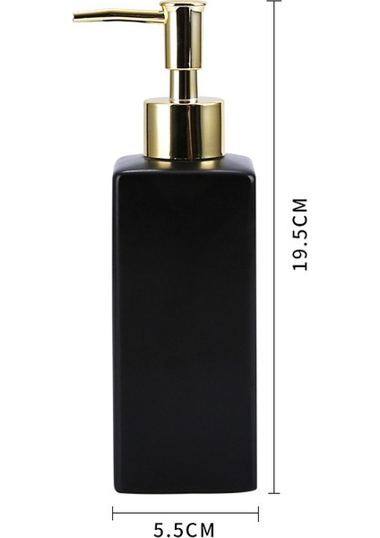 Siyah Stil Sıvı Sabunluk Doldurulabilir Punp Banyo Şişesi Kare Şampuan Alt Şişeleme Kremi Duş Jeli Boş Saklama Kabı (Yurt Dışından)