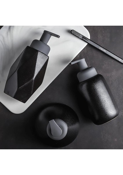 Koni Pembesi Tarzı Mat Siyah Sıvı Sabunluk Seramik El Temizleyici Şampuan Şişesi Taşınabilir Duş Jeli Köpük Dağıtıcı Banyo Aksesuarları (Yurt Dışından) fiyatları