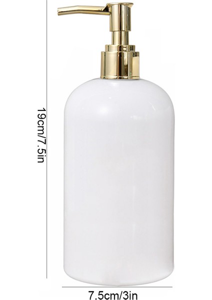 Altın Tarzı Boston Sabun Pompalı Dispenser Banyo Şampuanı Bodywash Beyaz Şişe Doldurulabilir Bulaşık Sabunu El Dezenfektanı Alt Şişeleme Kabı (Yurt Dışından)