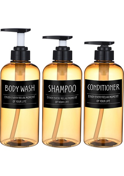 B Tarzı Et Sabunluk Şişesi Banyo Şampuanı Duş Kremi Etiketli Doldurulabilir Şişeler 500ML.58ZO (Yurt Dışından)