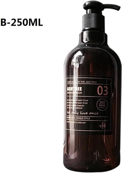 B-250ML Tarzı ml Kahverengi Banyo Doldurulabilir Şişe Taşınabilir Sabunluklar Şampuan Basın Pompa Şişesi Duş Jeli Depolama Şişeleri (Yurt Dışından)