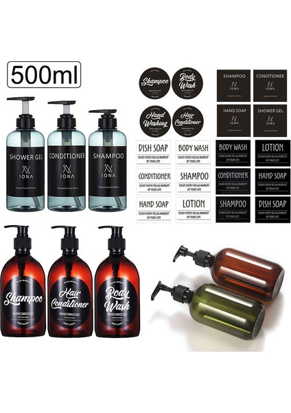 A2 Stili Kitchenbathroom Için 500 ml Sabunluk Şişeleri Doldurulabilir Şampuan Duş Jeli Sıvı Sabun Kabı Losyon Şişeleri (Yurt Dışından) fiyatları