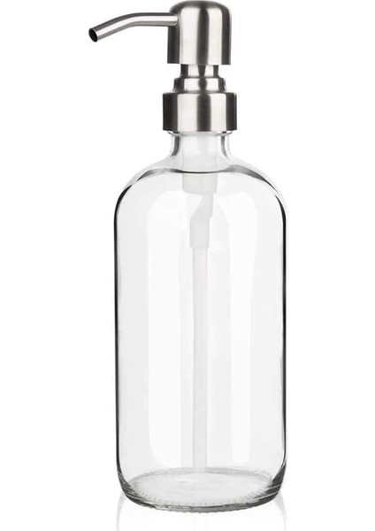 Şeffaf Stil Banyo Sabunluk Şampuan Cam Şişe 500 ml Itme Tipi Losyon Dispenseri Doldurulabilir Mutfak Depolama Şişesi (Yurt Dışından)