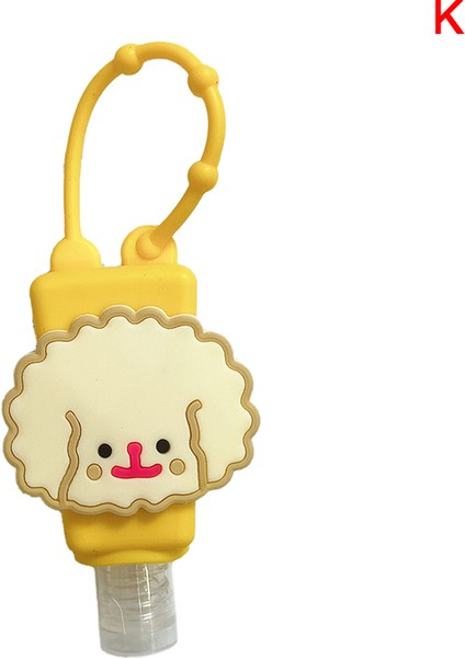 Stil1-K Stili 30ML Sevimli Karikatür Köpekler Hamburger Gıda Meyve Silikon El Dezenfektanı Cep Boş Şişe ile Tutucu (Yurt Dışından)