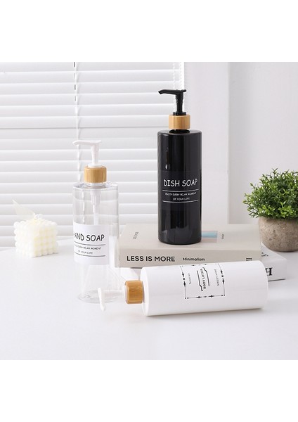 S2 Stili 300 ml Büyük Kapasiteli Sabunluk Doldurulabilir Sabun Sıvı Kabı Sabun Bambu Pompa Şampuan ve Duş Jeli Şişesi (Yurt Dışından) modelleri